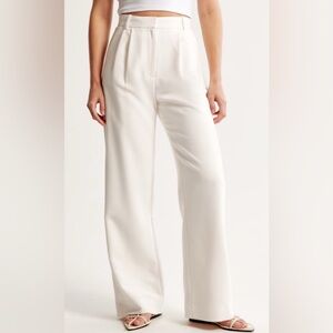 Abercrombie & Fitch Sloane Tailored Ivory Wide Leg Pants, 27 Short